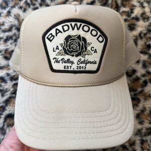 badwood rose cream trucker